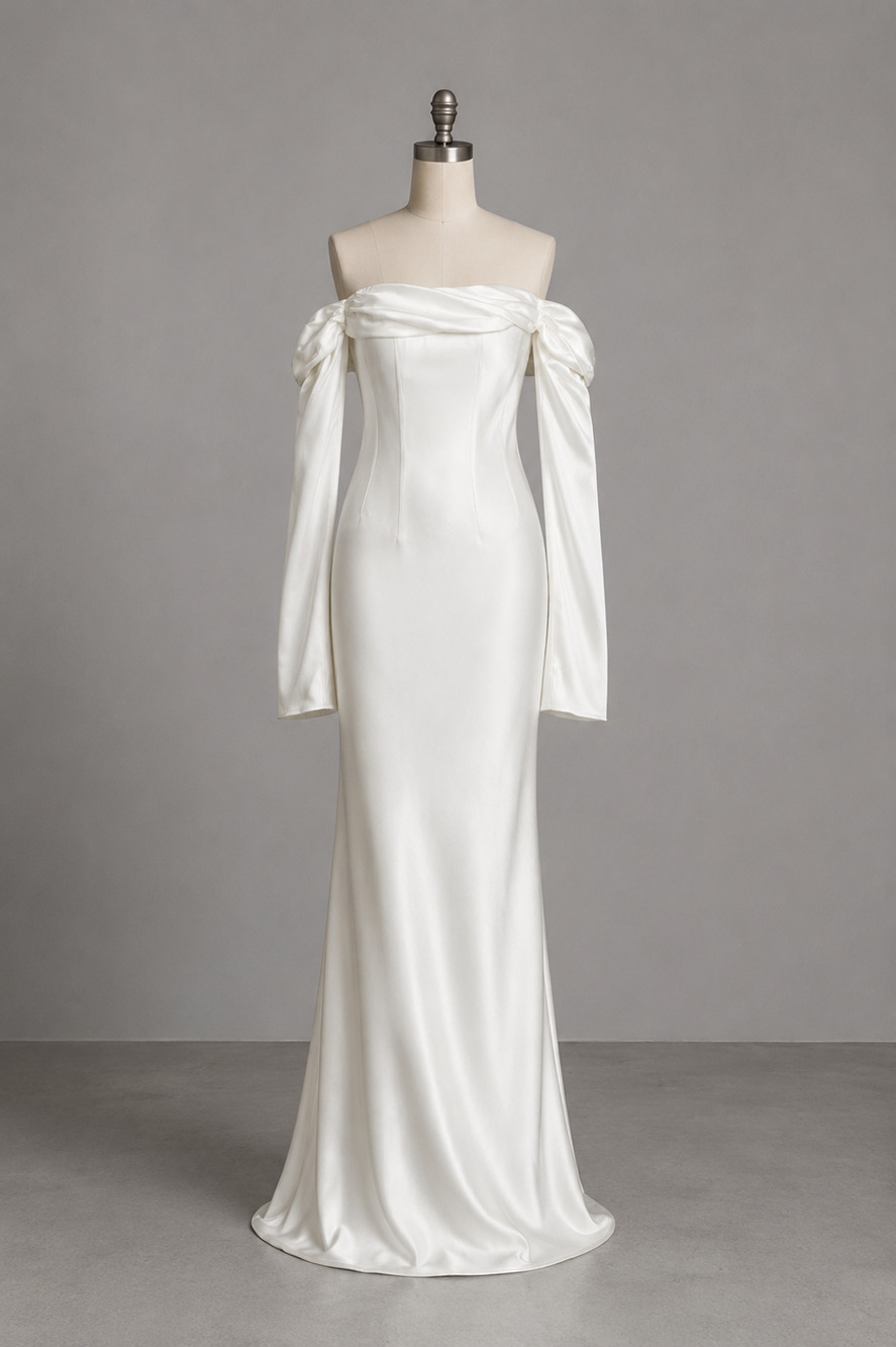 Meshki NWT $165 Giselle Elegant White Cowl Neck Off Shoulder Maxi Dress XS Glam